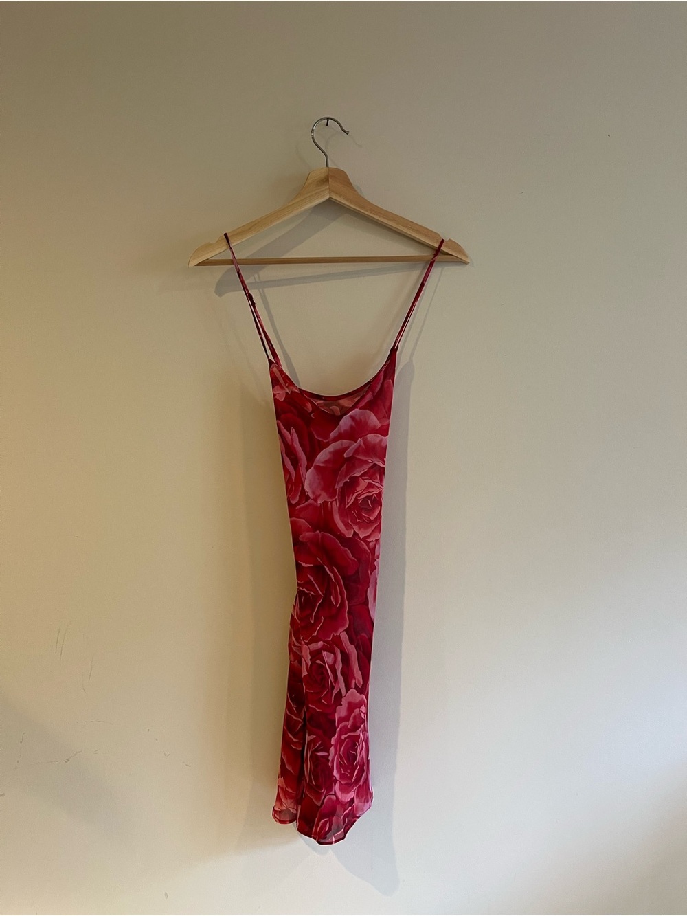 La SENZA Red Rose-Print Slip Dress